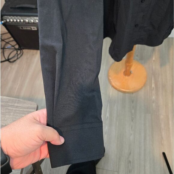 COOFANDY Collar black Button Up Shirt Men embroidered sz 2XL - Picture 9 of 12